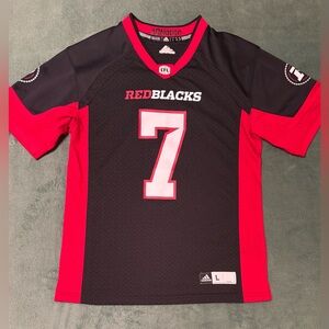 Adidas CFL Ottawa RedBlacks Black and Red Jersey, size: L (5372)
